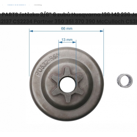 Řetězka  na pilu pevná 3/8" - 6 zubů  (106114AG)